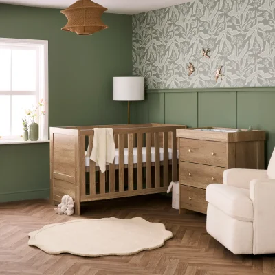 Obaby Nika 2 +2 Piece Nursery Room Set/Under Drawer/Mattress - Oak