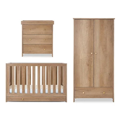 Obaby Nika 3 Piece Room Set & Under Drawer - Oak - Oak / One Size
