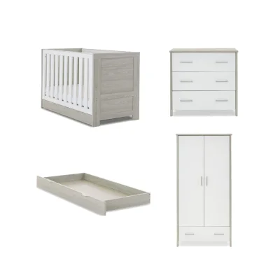 Obaby Nika Mini 3 Piece Room Set & Underdrawer - Grey Wash & White