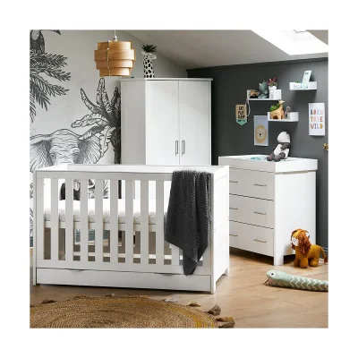 Obaby Nika Mini 3 Piece Room Set & Underdrawer - White Wash