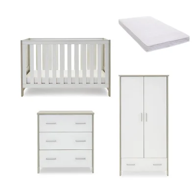 Obaby Nika 3 Piece Room Set - Oak & White - No Mattress