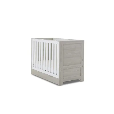 Obaby Nika Cot Bed & Underdrawer-Grey Wash & White - Grey Wash & White