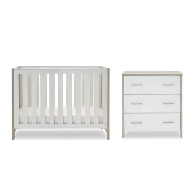 Obaby Nika Mini 2 Piece Room Set - White Wash