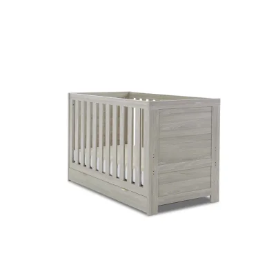 Obaby Nika Mini Cot Bed & Underdrawer - Grey Wash