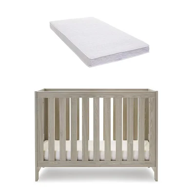 Obaby Nika Mini Cot Bed - Grey Wash,Crib