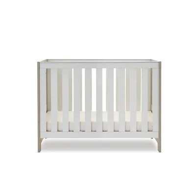 Obaby Nika Mini Cot Bed - Grey Wash,Crib - Grey Wash & White