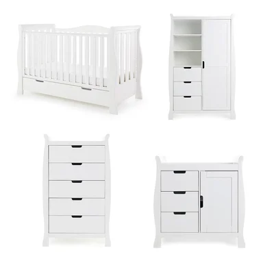 Obaby Stamford Luxe 4 Piece Room Set - Warm Grey
