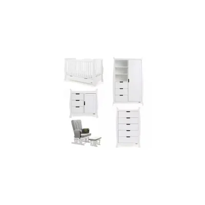 Obaby Stamford Luxe Sleigh 5 Piece Funiture Room Set