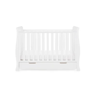 Obaby Stamford Mini Cot Bed - White - No Mattress - No Mattress