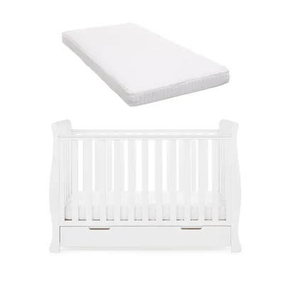 Obaby Stamford Mini Cot Bed - White - No Mattress