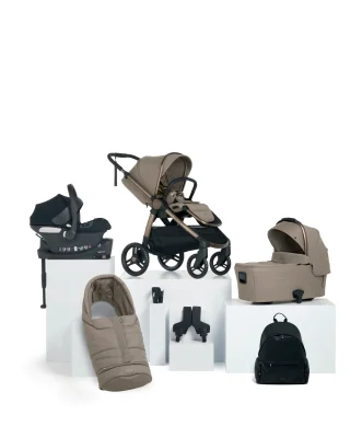 Ocarro 2 Essential Pushchair Bundle with Cybex Aton B2 i-Size Baby Car Seat (8 Pieces) - Oatmeal