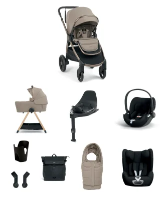 Ocarro 2 Pushchair Baby to Toddler Travel Bundle with Cybex Cloud T & Cybex Sirona T (10 Pieces) - Oatmeal