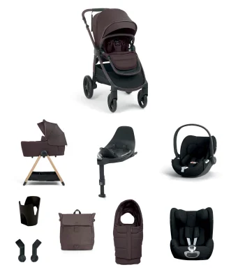 Ocarro 2 Pushchair Baby to Toddler Travel Bundle with Cybex Cloud T & Cybex Sirona T (10 Pieces) - Americano
