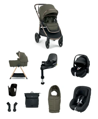 Ocarro 2 Pushchair Baby to Toddler Travel Bundle with Maxi-Cosi Pebble 360 Pro2 & Pearl 360 Pro (10 Pieces) - Evergreen