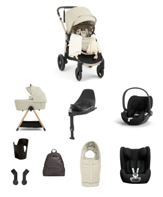 Ocarro 2 Pushchair Baby to Toddler Travel Bundle with Maxi-Cosi Pebble 360 Pro2 & Pearl 360 Pro (12 Pieces) – Crema