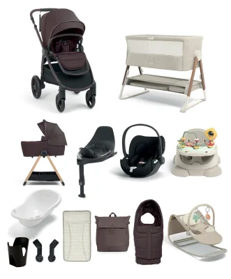 Ocarro 2 Pushchair Ultimate Newborn Bundle With Cybex Cloud T i-Size Rotating Baby Car Seat & Base (14 Pieces) - Americano