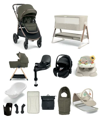 Ocarro 2 Pushchair Ultimate Newborn Bundle with Maxi-Cosi Pebble 360 Pro2 & Base (14 Pieces) - Evergreen