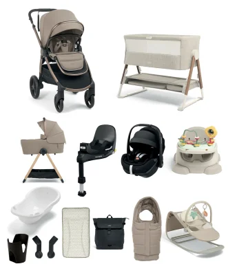 Ocarro 2 Pushchair Ultimate Newborn Bundle with Maxi-Cosi Pebble 360 Pro2 & Base (14 Pieces) - Oatmeal