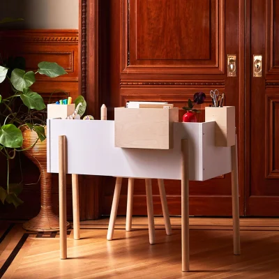 Oeuf NYC Brooklyn Desk - White / Birch