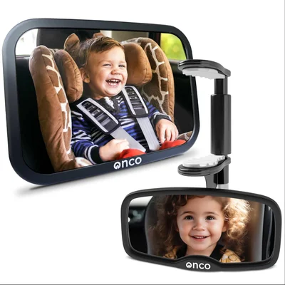 Onco Baby Car Mirror Bundle - Rear & Forward Facing - Black