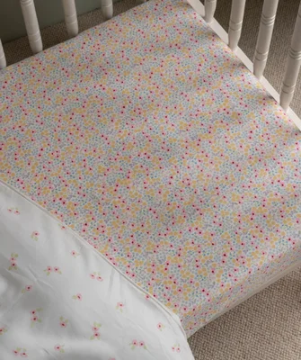 Organic Cotbed Fitted Sheet - Wildflower Garden - Default