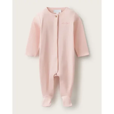 Organic Cotton Blend Pink Sleep Tight Embroidered Sleepsuit (0–24mt...