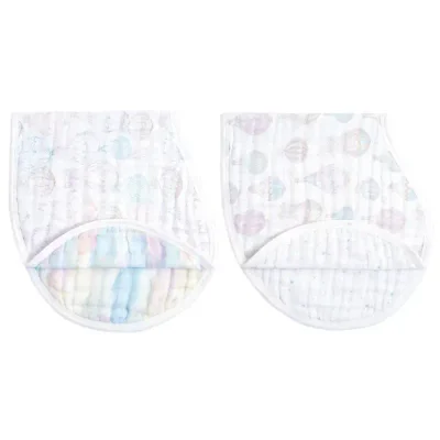 aden + anais Burpy Baby Bib - Outdoors, 2 Pack | 100% Cotton Muslin, 4 Layer Burping Cloth, Feeding & Dribble | Super Soft & Absorbent Burp Rag Newborn Essentials for Boy & Girl