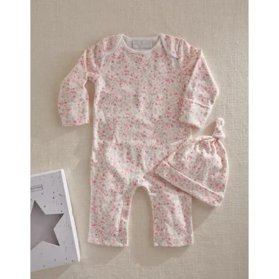 Organic Cotton Edie Floral New Arrival Gift Set (0โ6mths) - 0-6m