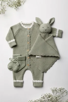 Organic Cotton Luxury Baby Bunny Bundle - Sage