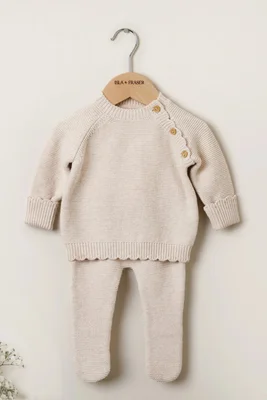 Organic Cotton My First Outfit Newborn Bundle - Oat / 0-3 months