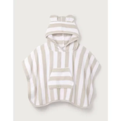 Organic Cotton Pebble Striped Towelling Hoodie (0–6yrs)