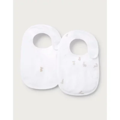Organic Cotton Playful Bunnies Bibs – Set of 2