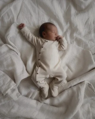 Organic Cotton Pointelle Baby Onesie - Default