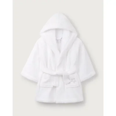 Organic Cotton Star Baby Robe (0–12mths) - Default