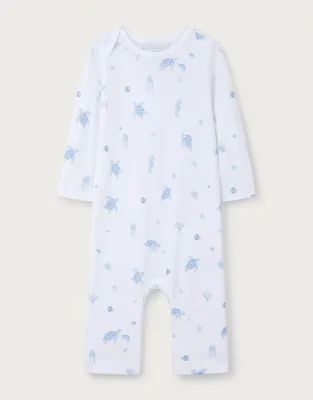 Organic Cotton Turtle Print Sleepsuit (0–24mths)