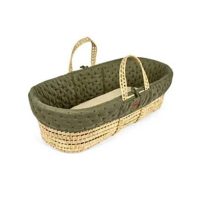 Organic Dimple Quilted Moses Basket, Mattress & Walnut Rocking Stand Juniper — image 6