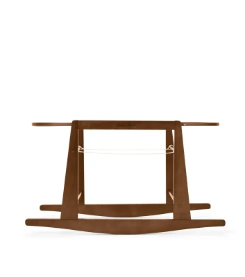 Organic Dimple Quilted Moses Basket, Mattress & Walnut Rocking Stand Juniper — image 7