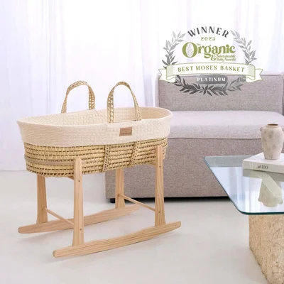 Organic Knitted Palm Moses Basket
