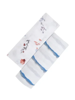 Organic Swaddle Set - Life's a Beach (Under the Sea & Blue Octopus Stripe) - Default