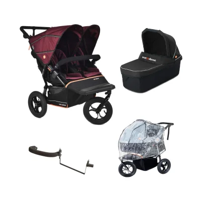 Out N About Nipper Double V6 Newborn and Toddler Bundle - Brambleberry Red