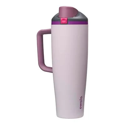 Owala FreeSip Tumbler Insulated Stainless Steel Water Bottle with Built-in Straw and Side Handle, For Travel, Work, School, and Sports, 1185ml, BPA Free, Leak Proof, Dreamy Fields, (Grey/Purple)