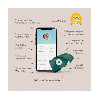 Owlet Smart Sock 3 Baby Monitor - Deep Sea Green — image 7