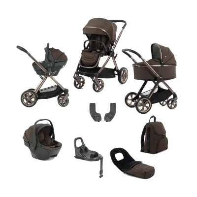 Oyster 4 7 Piece LUXURY Bundle with Capsule 360 i-Size Car Seat - Chocolate Velvet - Beige