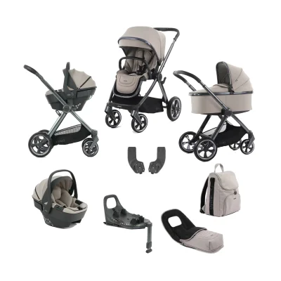 Oyster 4 7 Piece LUXURY Bundle with Capsule 360 i-Size Car Seat - Stone - Beige
