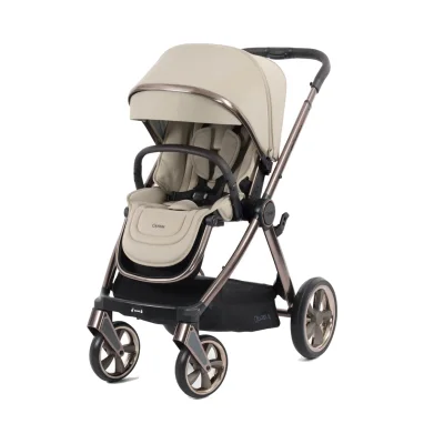 Oyster 4 Stroller with Brown Chassis - Buttermilk
