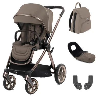 Oyster 4 Stroller with Brown Chassis - Chocolate Velvet