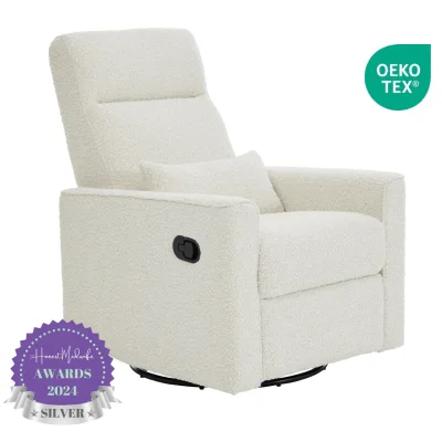 Paige Glider Recliner Nursery Chair in Vanilla Boucle | iL Tutto UK