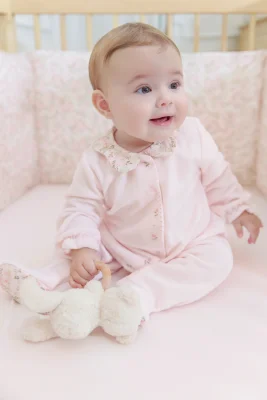 Pajamas - Velvet Pale pink Print flowery jardin hivernal - Default