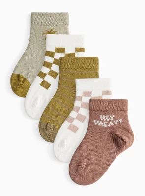 Palm Days Print Socks 5 Pack 1-6 months