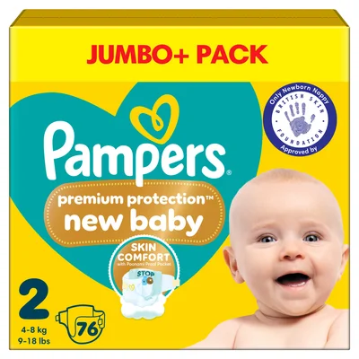 Pampers New Baby Size 2 Jumbo Pack - 76 nappies